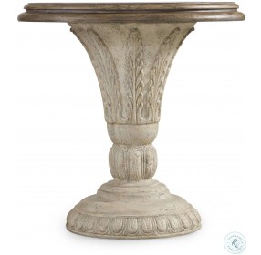 Solana Cream and Brown Round Accent Table