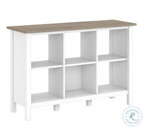 Mayfield Shiplap Gray And Pure White 6 Cube Bookcase