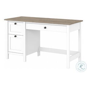 Mayfield Shiplap Gray And Pure White 54" Computer Desk With Drawers