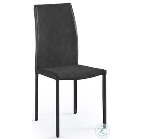 Marta Anthracite Leather Dining Chair Set of 2