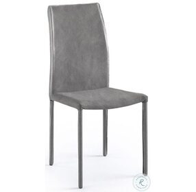 Marta Gray Leather Dining Chair Set of 2