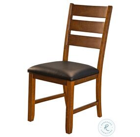 Mason Dark Brown Ladderback Upholstered Side Chair Set of 2