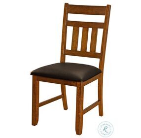 Mason Dark Brown Slat Back Upholstered Chair Set of 2