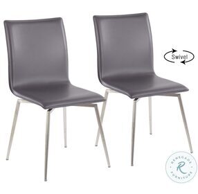 Mason Grey Polyurethane Swivel Upholstered Chair Set of 2