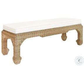 Massey Ivory Linen Ming Style Bench