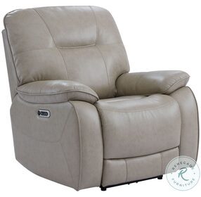 Axel Parchment Power Recliner with Power Headrest