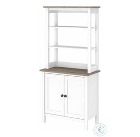 Mayfield Shiplap Gray And Pure White 5 Shelf Bookcase With Doors