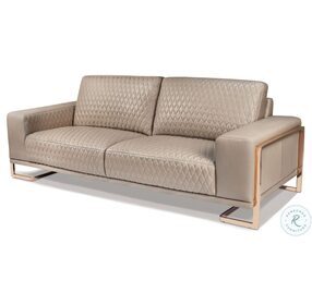 Mia Bella Peach Leather Standard Sofa