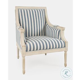 McKenna Blue Stripe Accent Chair