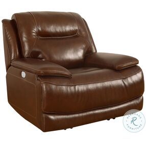Colossus Napoli Brown Power Recliner with Power Headrest