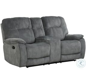 Cooper Shadow Grey Manual Reclining Console Loveseat