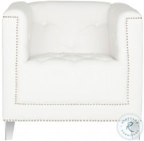 Hollywood White And Clear Glam Tufted Acrylic 30" Club Chair