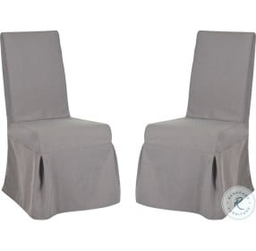 Adrianna Artic Gray 19" Linen Slipcover Dining Chair Set Of 2