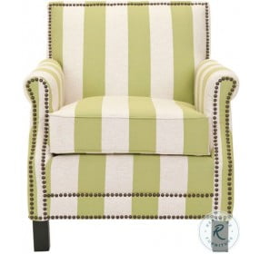 Easton Green And White Stripes Club Chair