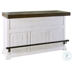 Robertson White And Brown Wooden 68" Bar Cabient With Wine Storage