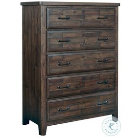 Sawmill Heavily Distressed Espresso 5 Drawer Chest