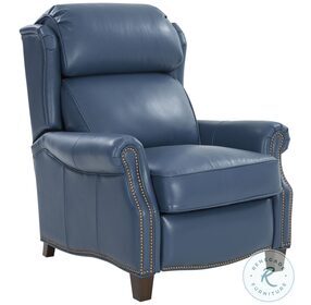 Meade Marisol Blue Leather Recliner