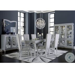 Melrose Dove Upholstered Extendable Dining Room Set