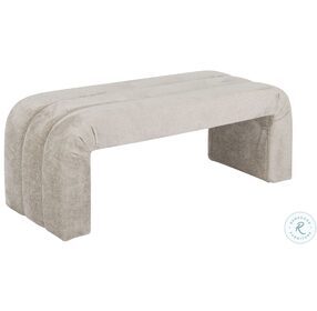 Mercer Taupe Textured Chenille Horizontal Channeled Bench