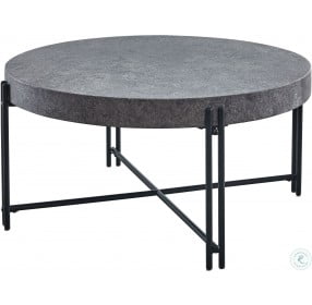 Morgan Gray And Black Round Cocktail Table
