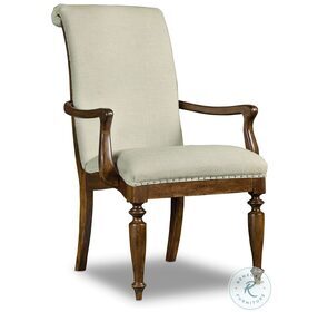 Archivist Dark Wood upholstered Arm Chair Set of 2