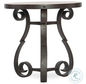 Luckenbach Cast Iron Black Metal and Stone End Table