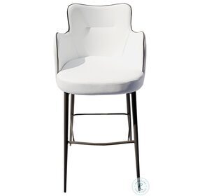 Minnie White Leather Counter Height Stool