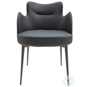 Minnie Anthracite Gray Leather Arm Chair