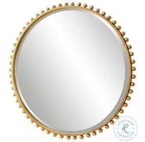Taza Gold Leaf Round Mirror