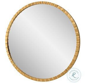 Dandridge Metallic Gold Leaf Round Mirror