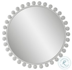 Cyra White Round Mirror
