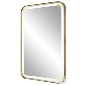 Crofton Brushed Brass Mirror with Integrated LED Lighting