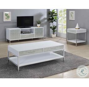 Mirage Neutral White And Silver Occasional Table Set