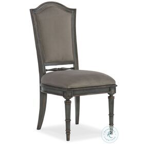 Arabella Painted Charcoal Upholstered Back Side Chair Set of 2