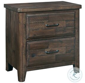 Sawmill Heavily Distressed Espresso 2 Drawer Nightstand