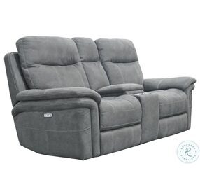 Mason Carbon Power Reclining Console Loveseat with Power Headrest