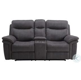 Mason Charcoal Power Reclining Console Loveseat with Power Headrest