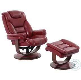 Monarch Rouge Swivel Recliner with Ottoman