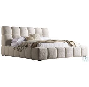 Escape Fluffy River Rock Queen Upholstered Panel Bed
