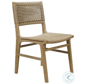 Monroe Matte Cerused Oak Rattan Wrapped Dining Chair