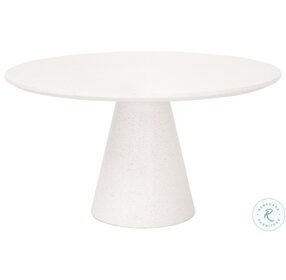 District Monterey Ivory Terrazzo Concrete 55" Outdoor Dining Table