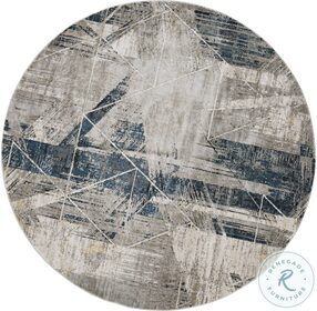 Montreal Grey And Blue Twilight Round Rug