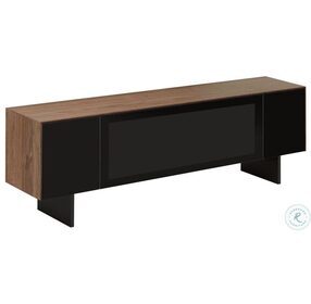 Monza Walnut And Black TV Stand