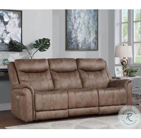 Morrison Camel Power Reclining Sofa with Power Headrest And Footrest