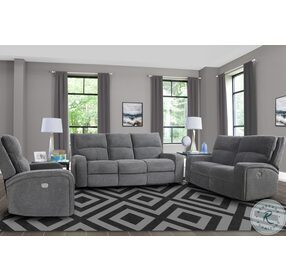 Polaris Bizmark Gray Power Reclining Living Room Set