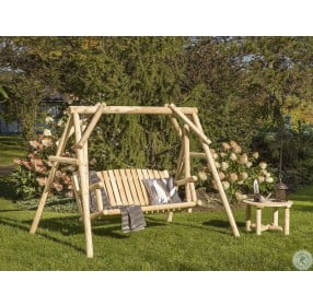 White Cedar Outdoor Coffee Table with Swing