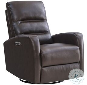 Ringo Florence Brown Power Swivel Glider Recliner with Power Headrest