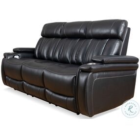 Royce Midnight Power Reclining Sofa with Drop Down Console Table