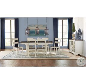 Mariposa Cocoa And Chalk Trestle Extendable Dining Room Set