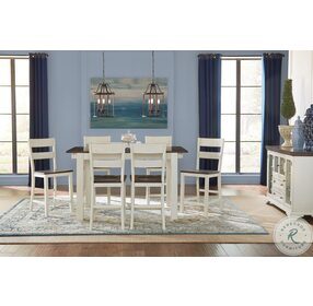Mariposa Cocoa And Chalk Leg Extendable Counter Height Dining Room Set